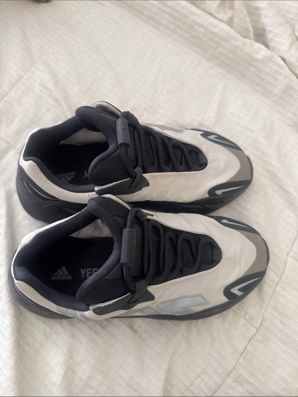 Yeezy Kids Black and White Low-Top Sneakers